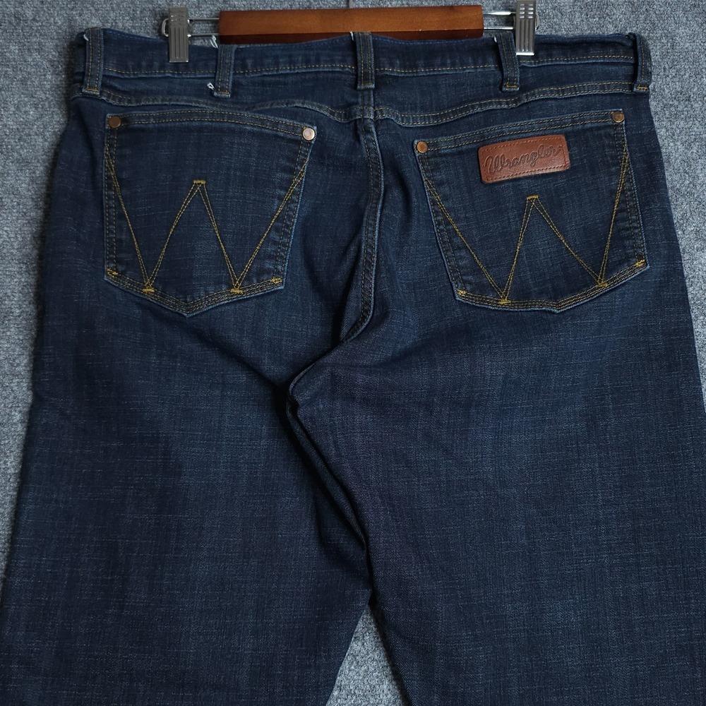 Wrangler Retro Slim Bootcut Jeans Mens 36x34 Blue Casual Workwear Cowboy - Picture 5 of 10